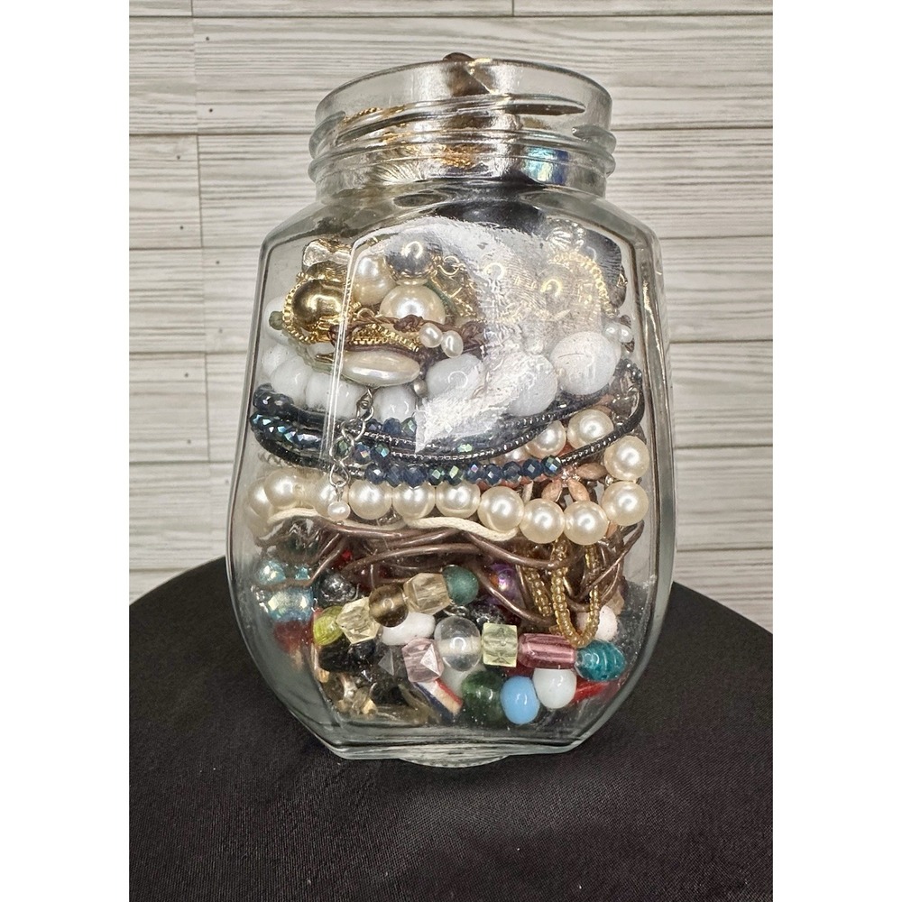 Mystery Mixed Jewelry Jar: Vintage-Modern Costume All Wearable Jewelry #11 Lot - Picture 2 of 10